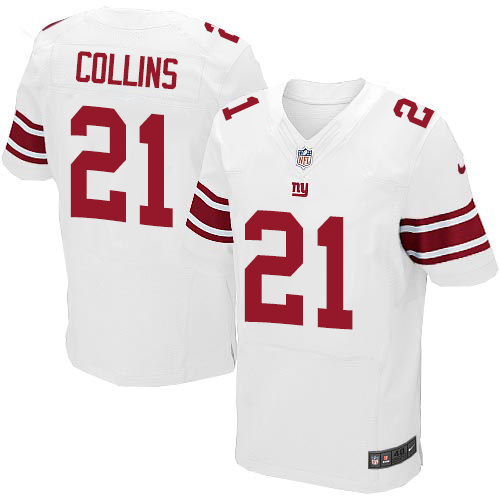 Men's Elite Landon Collins Nike Jersey White Road - #21 NFL New York Giants